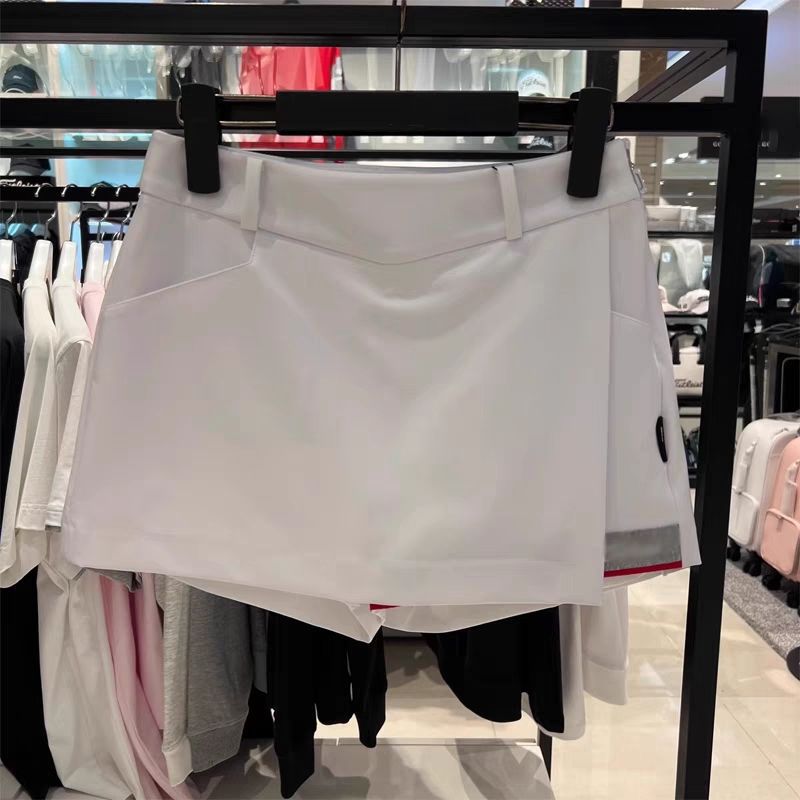 2025 summer golf women's clothing short-sleeved top polo sports zipper T-shirt casual outdoor skirt