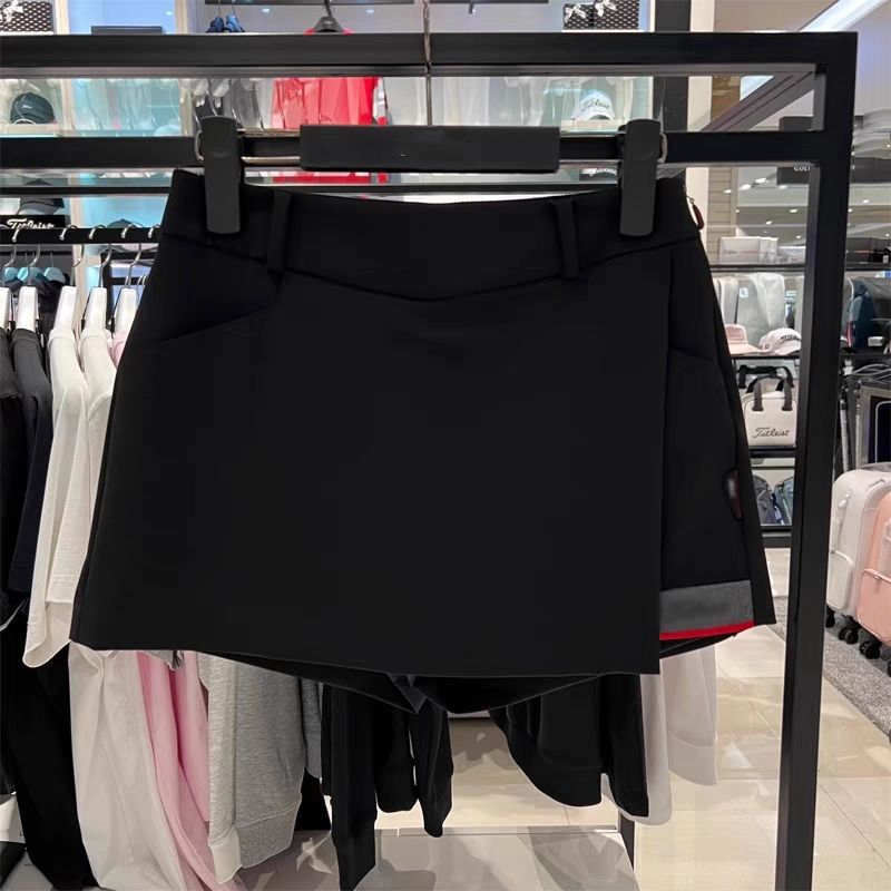 2025 summer golf women's clothing short-sleeved top polo sports zipper T-shirt casual outdoor skirt