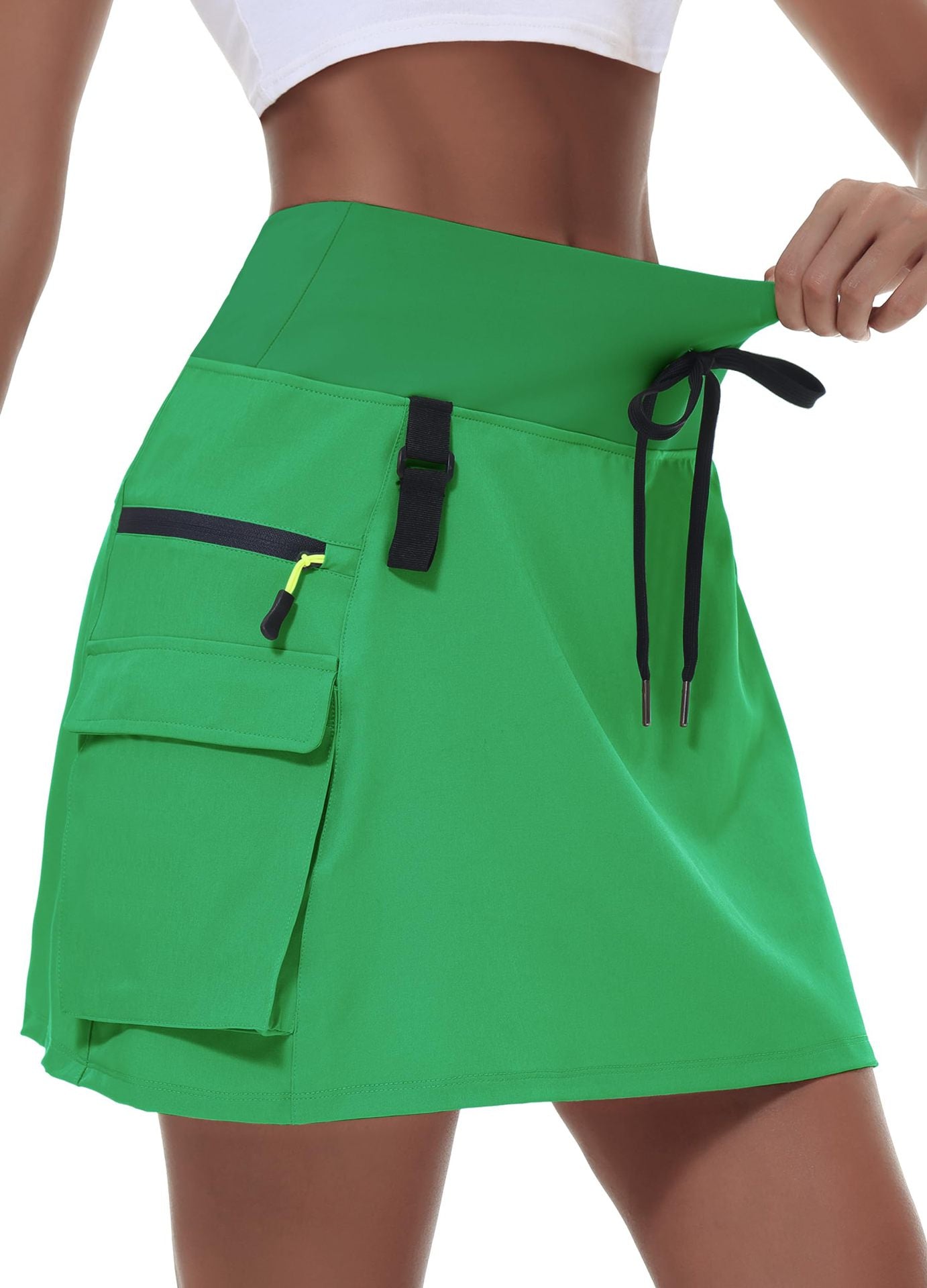 2024 Summer New Women's Hiking Workwear Skirt Outdoor Sports Zipper Pocket Tennis Skirt