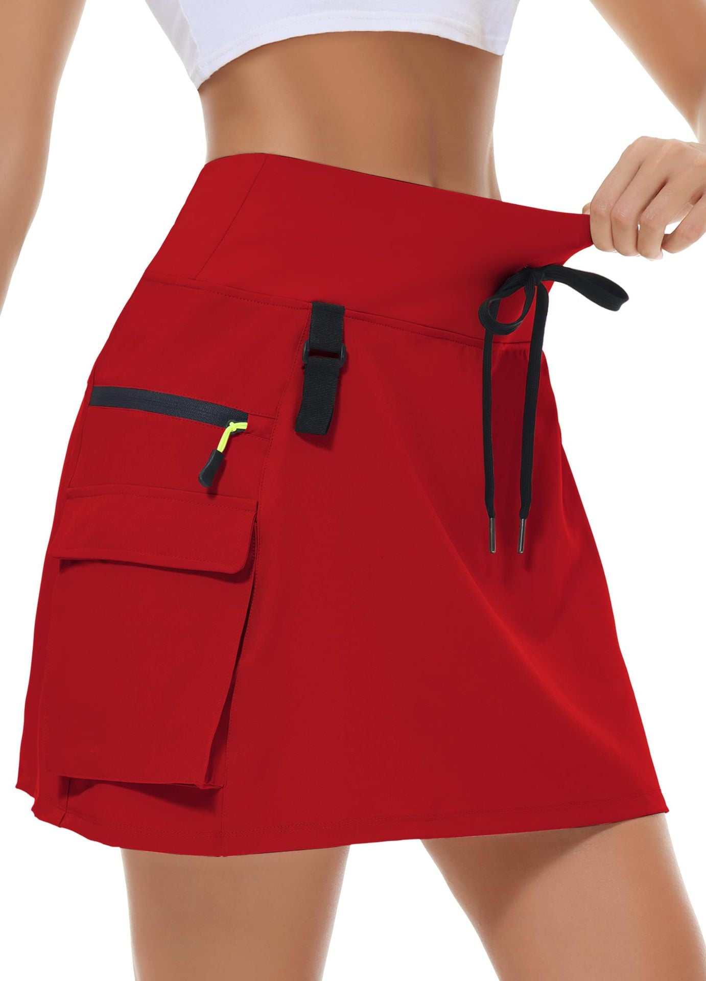 2024 Summer New Women's Hiking Workwear Skirt Outdoor Sports Zipper Pocket Tennis Skirt