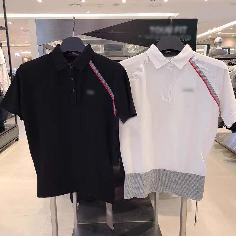 2025 summer golf women's clothing short-sleeved top polo sports zipper T-shirt casual outdoor skirt