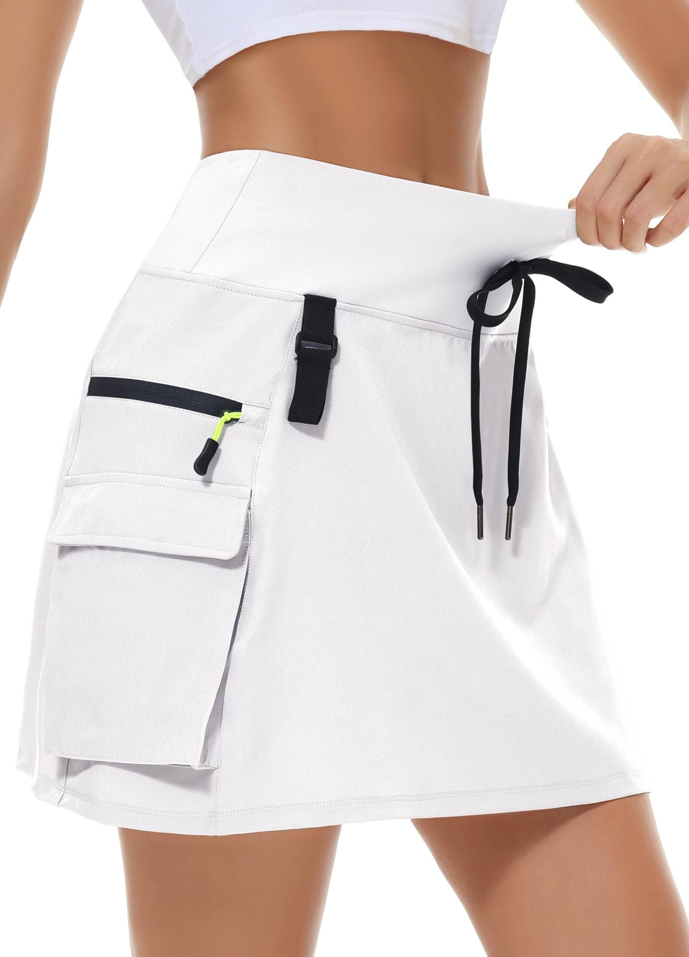 2024 Summer New Women's Hiking Workwear Skirt Outdoor Sports Zipper Pocket Tennis Skirt