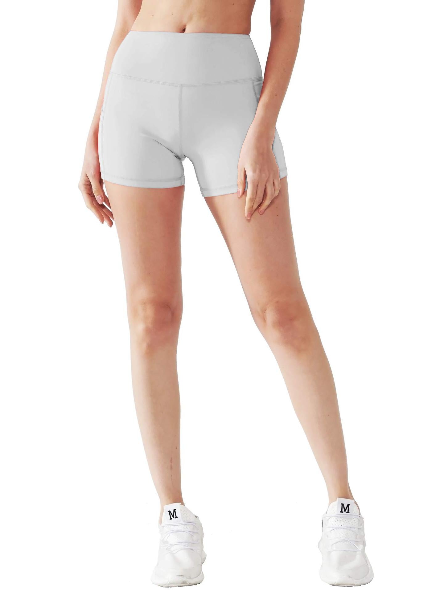 Cross-border Pocket Hip Lift Yoga Pants Women's European and American High Waist Sexy Solid Color Leggings Running Fitness Pants Shorts