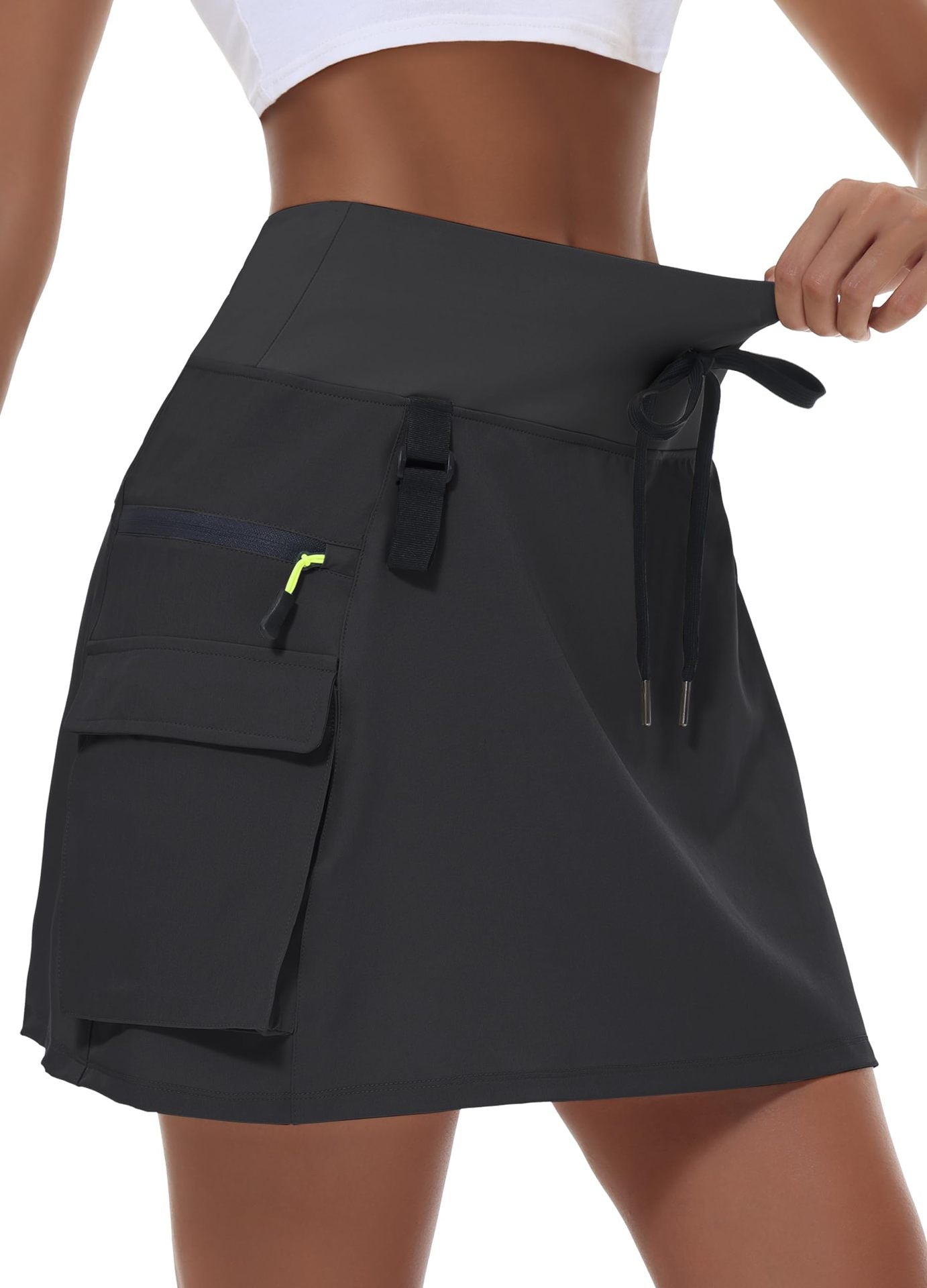 2024 Summer New Women's Hiking Workwear Skirt Outdoor Sports Zipper Pocket Tennis Skirt