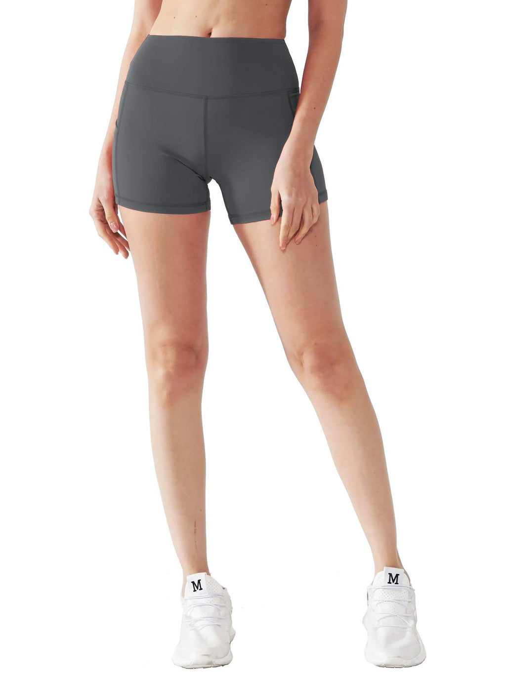 Cross-border Pocket Hip Lift Yoga Pants Women's European and American High Waist Sexy Solid Color Leggings Running Fitness Pants Shorts