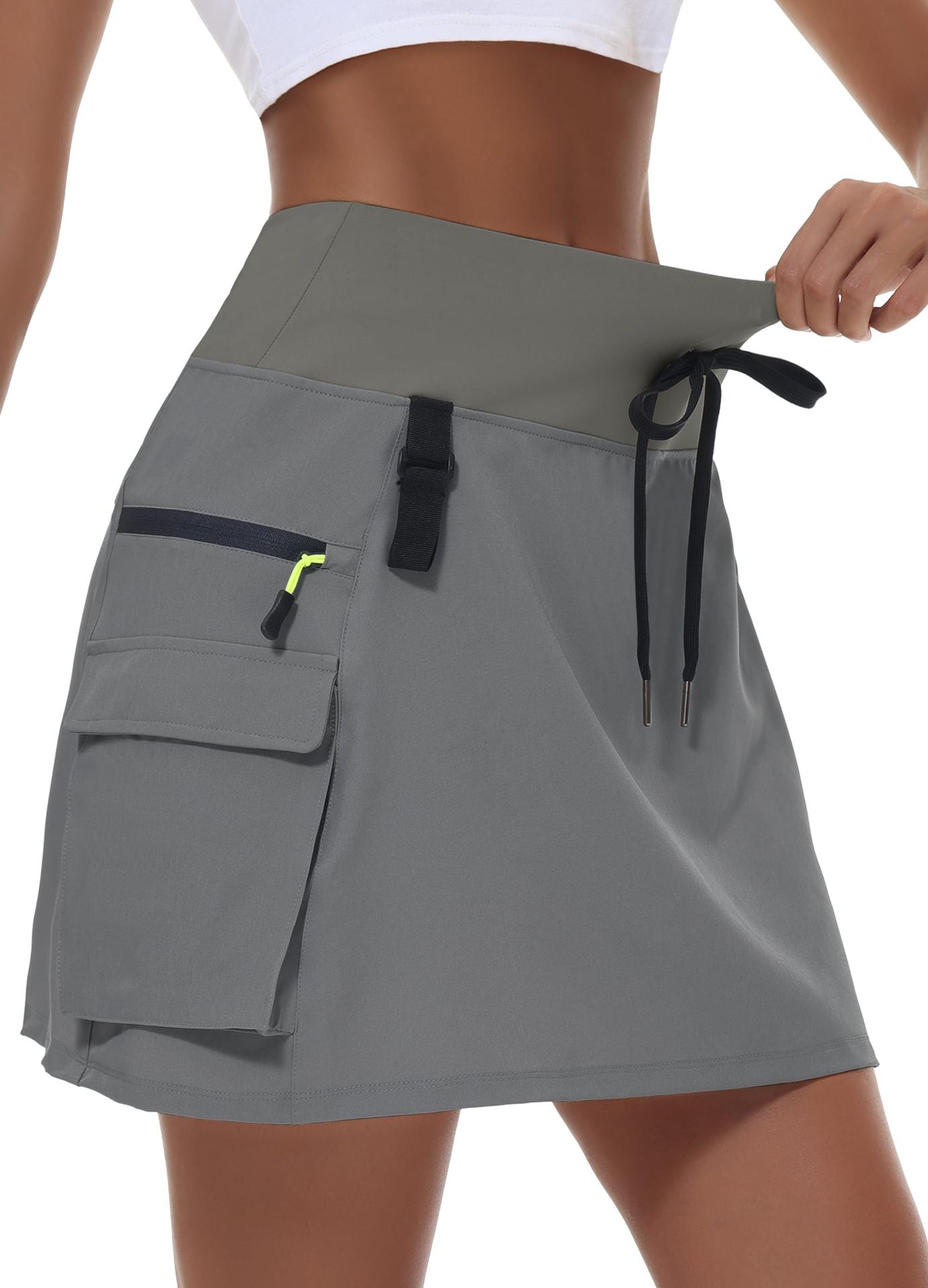 2024 Summer New Women's Hiking Workwear Skirt Outdoor Sports Zipper Pocket Tennis Skirt