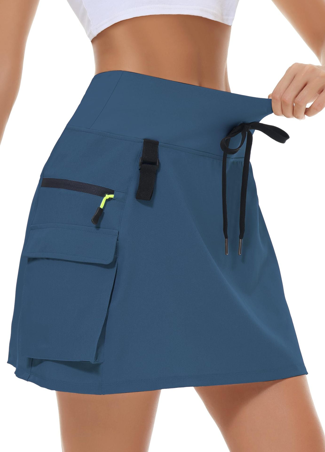 2024 Summer New Women's Hiking Workwear Skirt Outdoor Sports Zipper Pocket Tennis Skirt